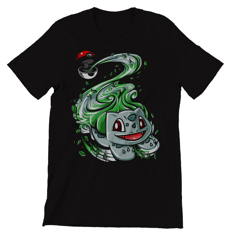 Go Bulbasuar Pokemon Themed T-Shirt Men's Unisex Black Tee Shirt