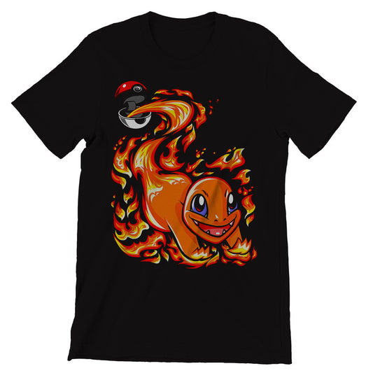 Go Charmander Pokemon Themed T-Shirt Men's Unisex Black Tee Shirt