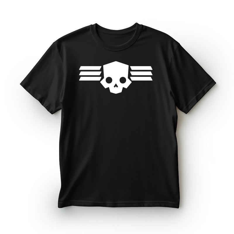 Helldivers 2 Skull Logo T-Shirt Men's Unisex Black Tee Shirt