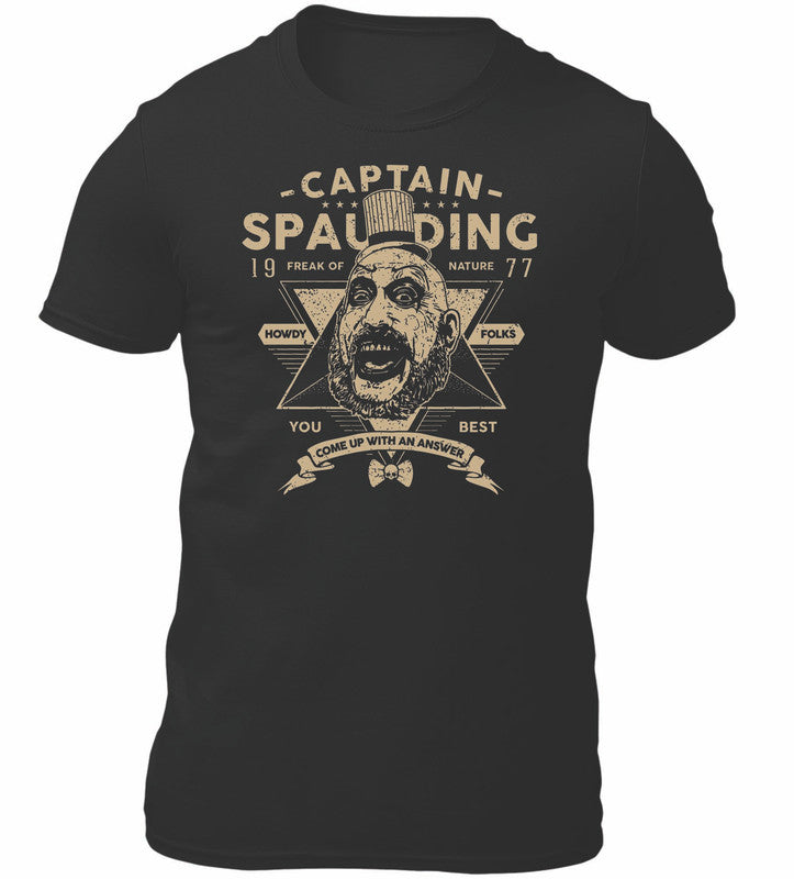 Captain Sapulding Novelty T-Shirt Men's Unisex Black Tee Shirt