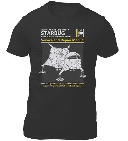 Star Bug Space Ship Novelty T-Shirt Men's Unisex Black Tee Shirt