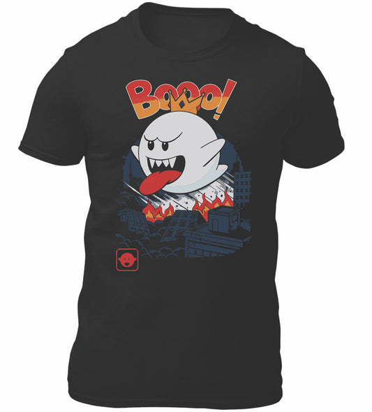 Boo Ghost Kaiju Monster Novelty T-Shirt Men's Unisex Black Tee Shirt