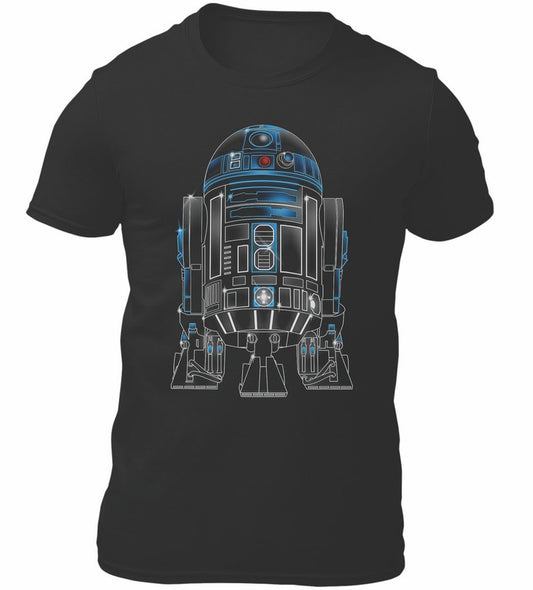 R2-D2 Glow Effect Star Wars Novelty T-Shirt Men's Unisex Black Tee Shirt