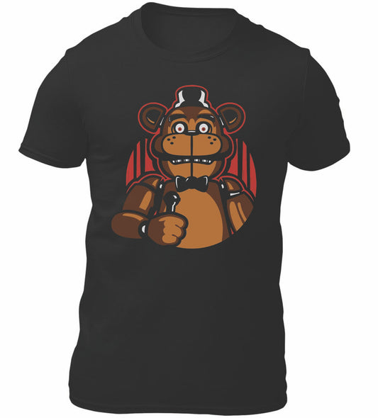 Five Nights At Freddys Fazbear T-Shirt Men's Unisex Black Tee Shirt