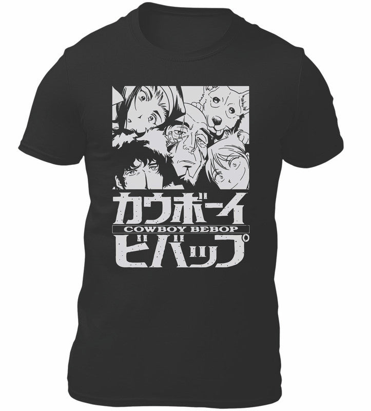 Cowboy Bebop Crew Anime T-Shirt Men's Unisex Black Tee Shirt