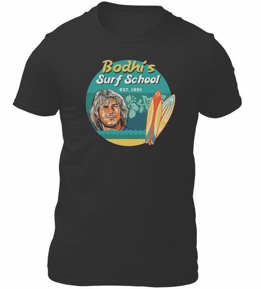 Bodhi's Surf School Novelty Themed T-Shirt Men's Unisex Black Tee Shirt