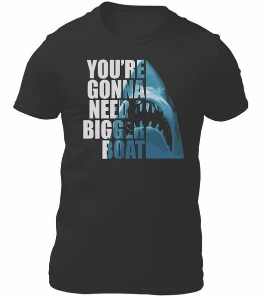 Jaws Bigger Boat Movie Themed T-Shirt Men's Unisex Black Tee Shirt