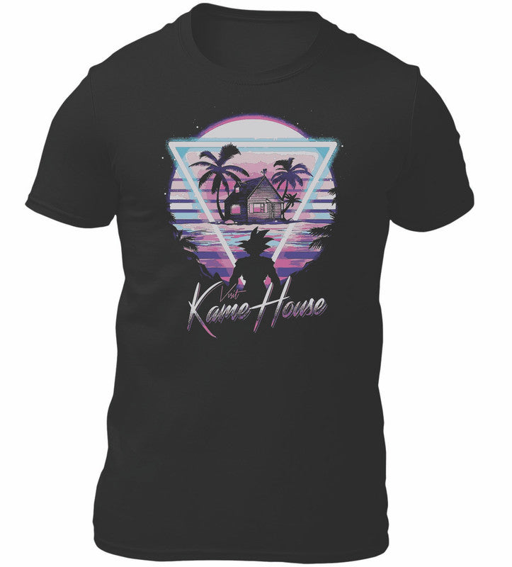 Kame Hame Anime Themed T-Shirt Men's Unisex Black Tee Shirt