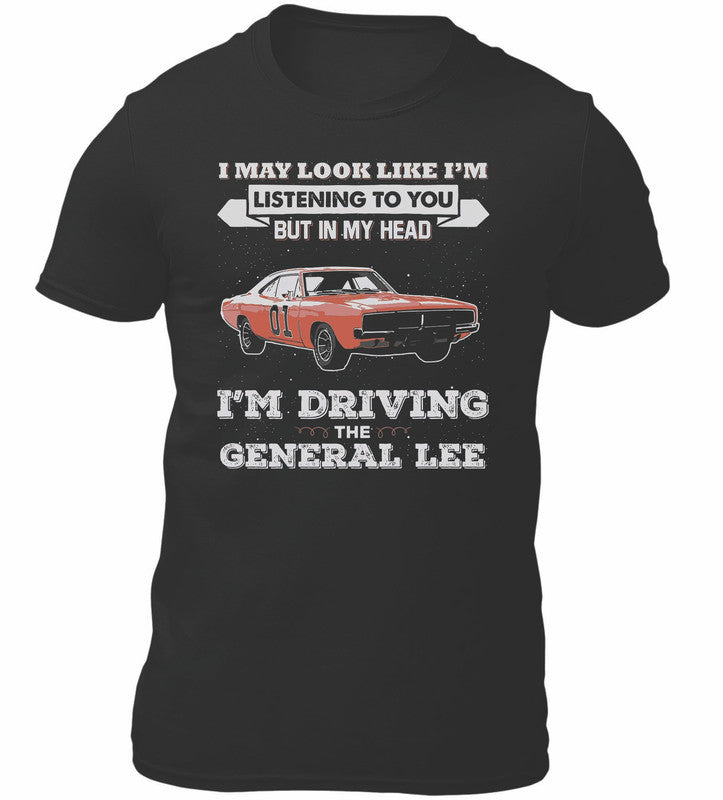 General Lee I'm Driving Movie Themed T-Shirt Men's Unisex Black Tee Shirt