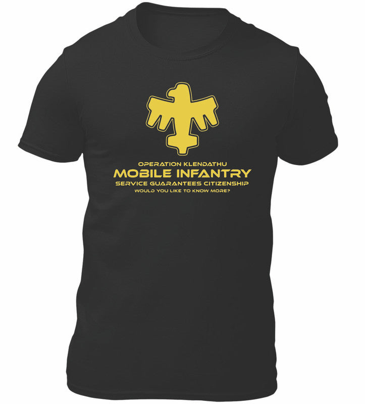 Mobile Infantry Bug Movie Themed T-Shirt Men's Unisex Black Tee Shirt