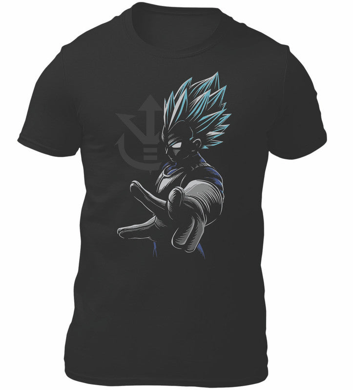 Vegeta Power Anime Themed T-Shirt Men's Unisex Black Tee Shirt