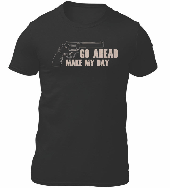 Go Ahead Make My Day Movie Themed T-Shirt Men's Unisex Black Tee Shirt