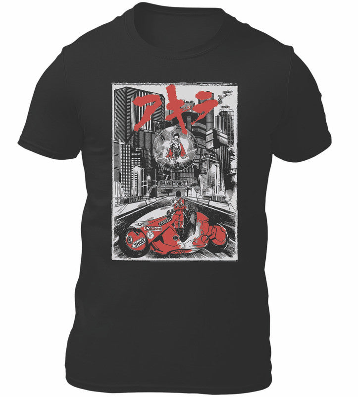 Akira Poster Anime Themed T-Shirt Men's Unisex Black Tee Shirt