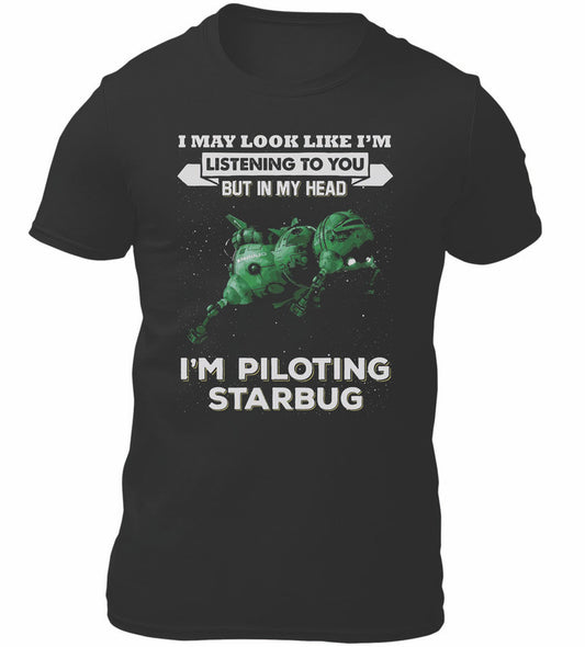 Piloting The Starbug Movie Themed T-Shirt Men's Unisex Black Tee Shirt