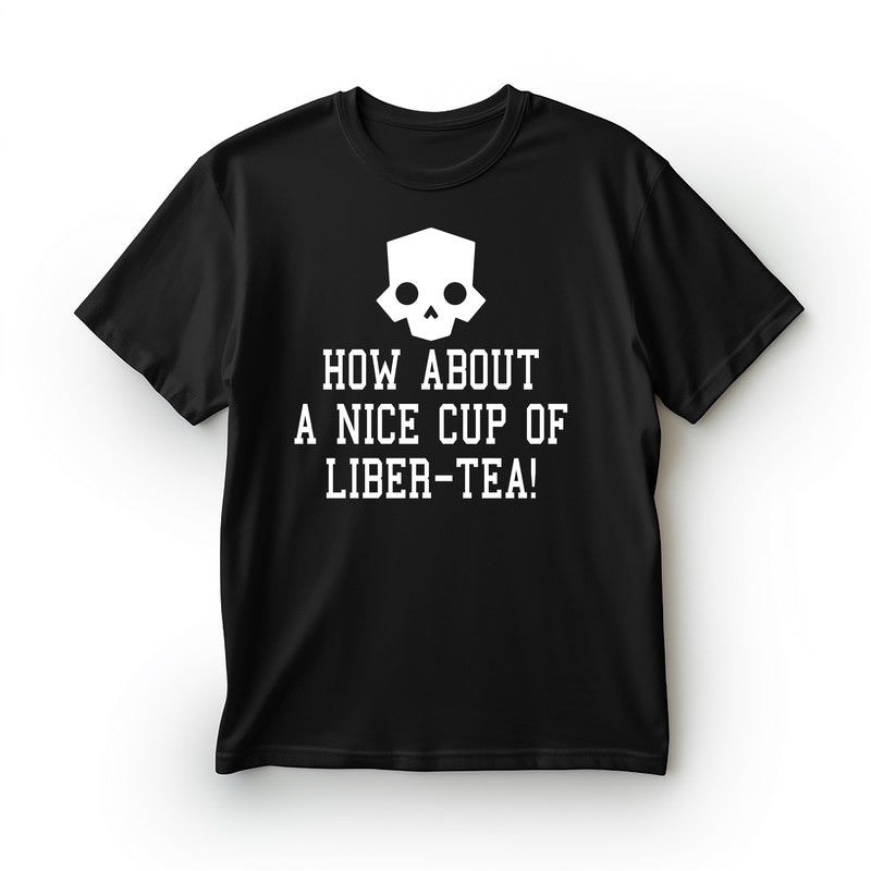 Nice Cup Of Liber-Tea Helldivers 2 T-Shirt Men's Unisex Black Tee Shirt