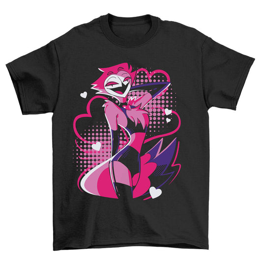 Hazbin Hotel T-Shirt Cute Stolas Heart Unisex Black Tee Shirt