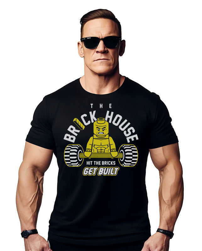 Lego Brick House Gym Design Men's Workout Bodybuilding T-Shirt