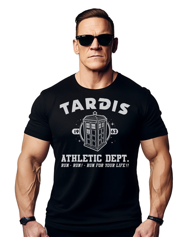 The Doctor Tardis Athletic Gym Design Men's Workout Bodybuilding T-Shirt