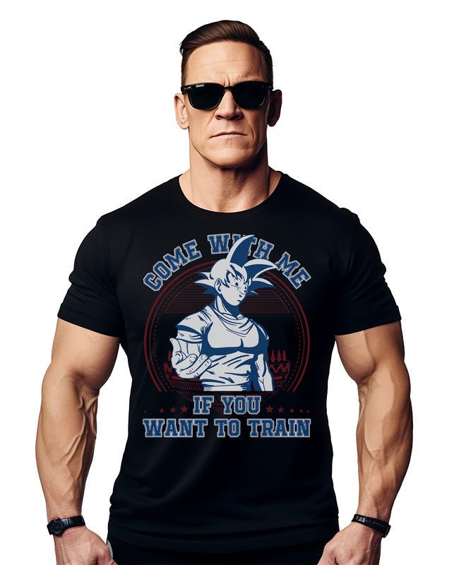 Goku Come With Me To Lift Gym Design Men's Workout Bodybuilding T-Shirt