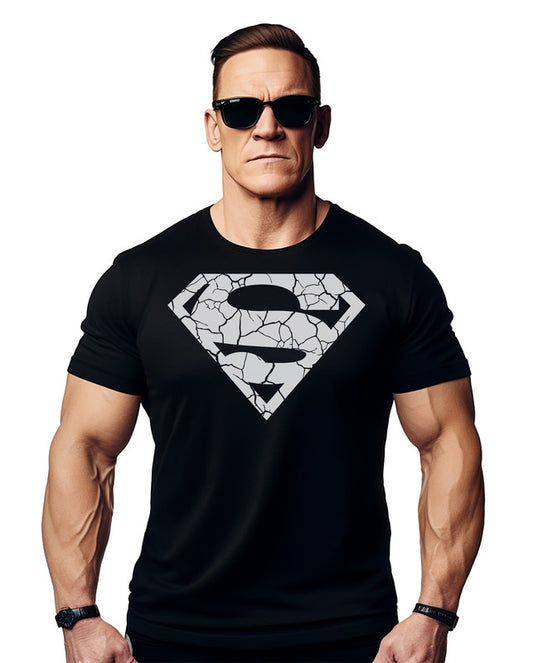 Superman Cracked Logo Design Men's Gym T-Shirt