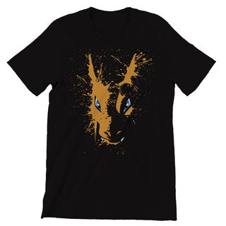 Charizard Splatter Pokemon Themed T-Shirt Men's Unisex Black Tee Shirt