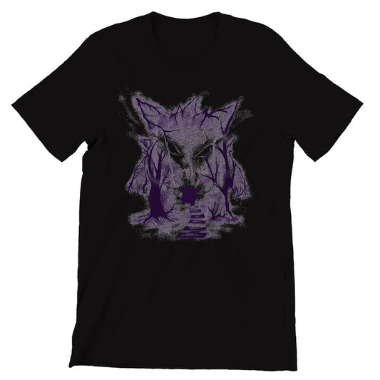 Gengar Woods Ghost Pokemon Themed T-Shirt Men's Unisex Black Tee Shirt