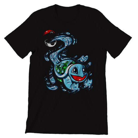 Go Squirtle Pokemon Themed T-Shirt Men's Unisex Black Tee Shirt